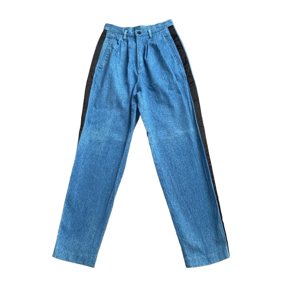 Vintage Liz Claiborne Pleated Jeans Petite 6P Blue High Rise Tapered Leg